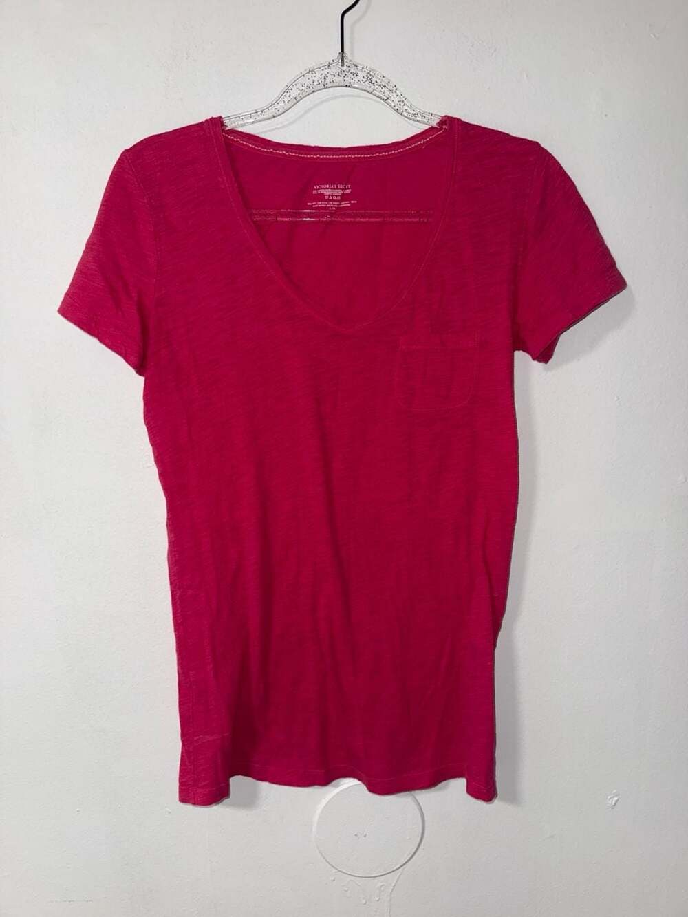 Victoria's Secret Pink V-Neck Short Sleeve Pocket T-Shirt Size L